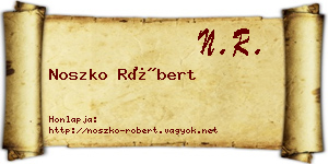 Noszko Róbert névjegykártya